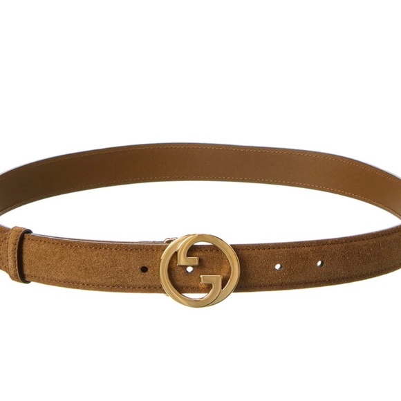 GUCCI GG BUCKLE SUEDE BELT - Picture 1 of 9